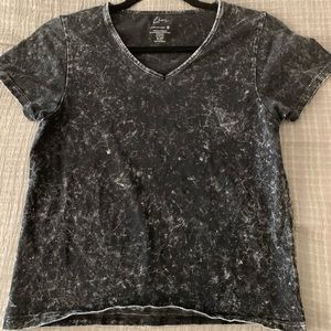 Livi By Olivia Rae Acid Wash Black Crop Top